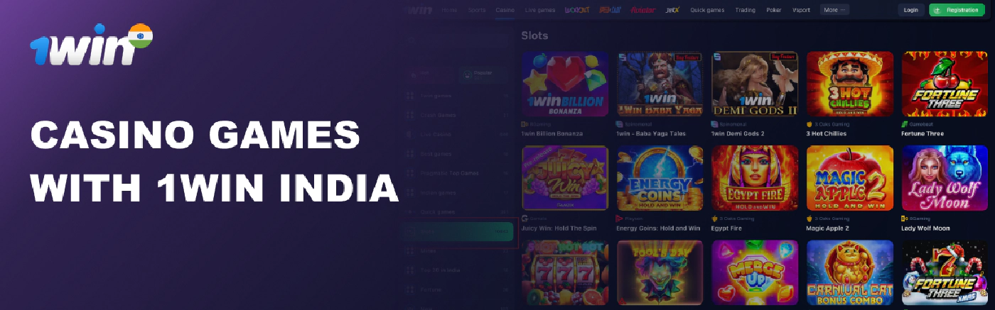 Selection of popular 1win casino games for strategic play in India